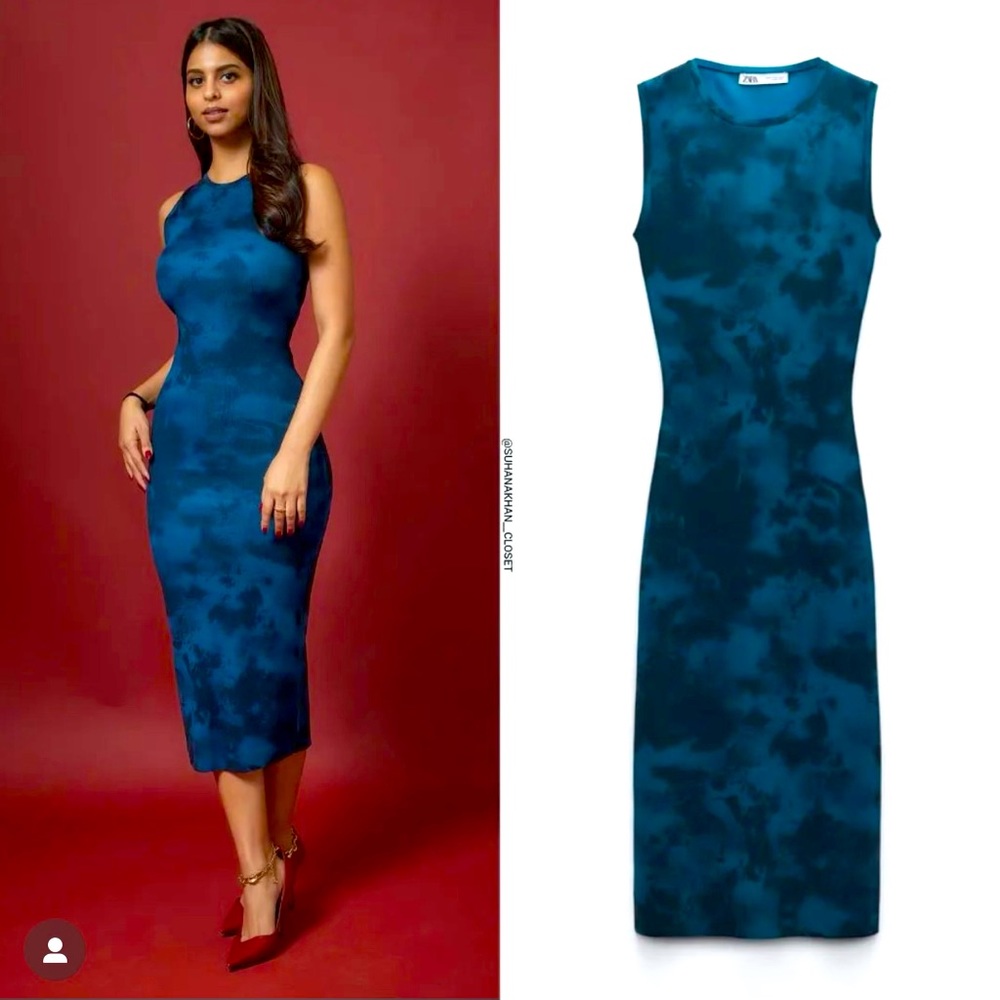TIE DYE PRINT KNIT DRESS